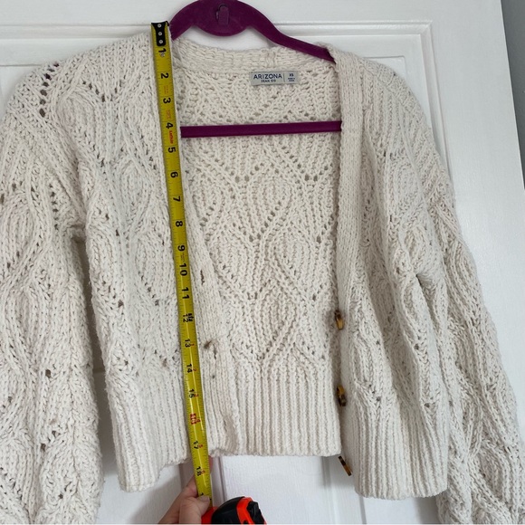 Arizona Jean Co - White knit cardigan sweater - Picture 2 of 3
